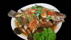 Pla Raad Prik ปลาราดพริก Fish with Sweet & Sour Chili Sauce