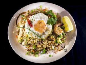 Khao Phad Kaprao ข้าวผัดกะเพรา Fried Rice with Thai Holy Basil